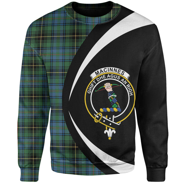 MacInnes Ancient Clan Badge Tartan Sweatshirt Circle Style Personalized