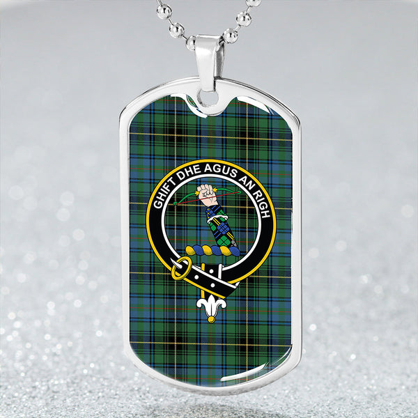 MacInnes Ancient Clan Badge Classic Tartan Dog Tag Necklace