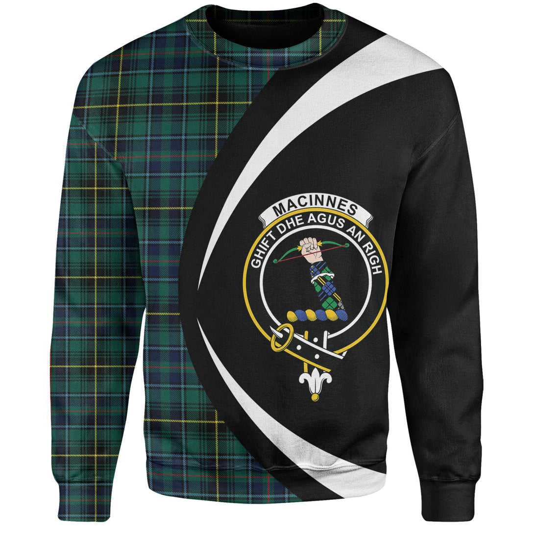 MacInnes Modern Clan Badge Tartan Sweatshirt Circle Style Personalized