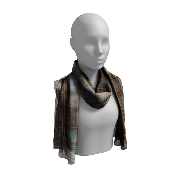 MacInnes Weathered Tartan Classic Silk Habotai Long Scarf