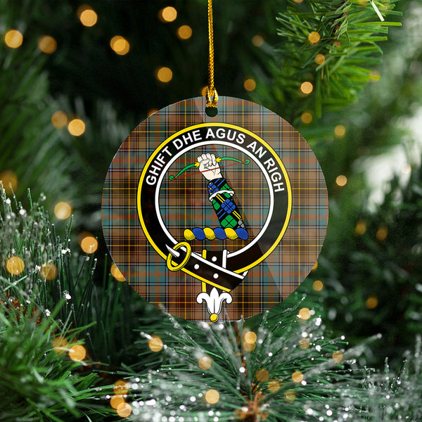 MacInnes Weathered Clan Badge Tartan Plastic Christmas Ornaments