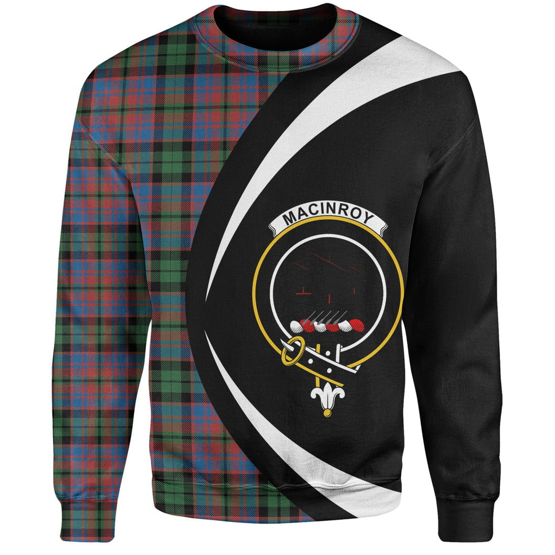 MacInroy Ancient Clan Badge Tartan Sweatshirt Circle Style Personalized