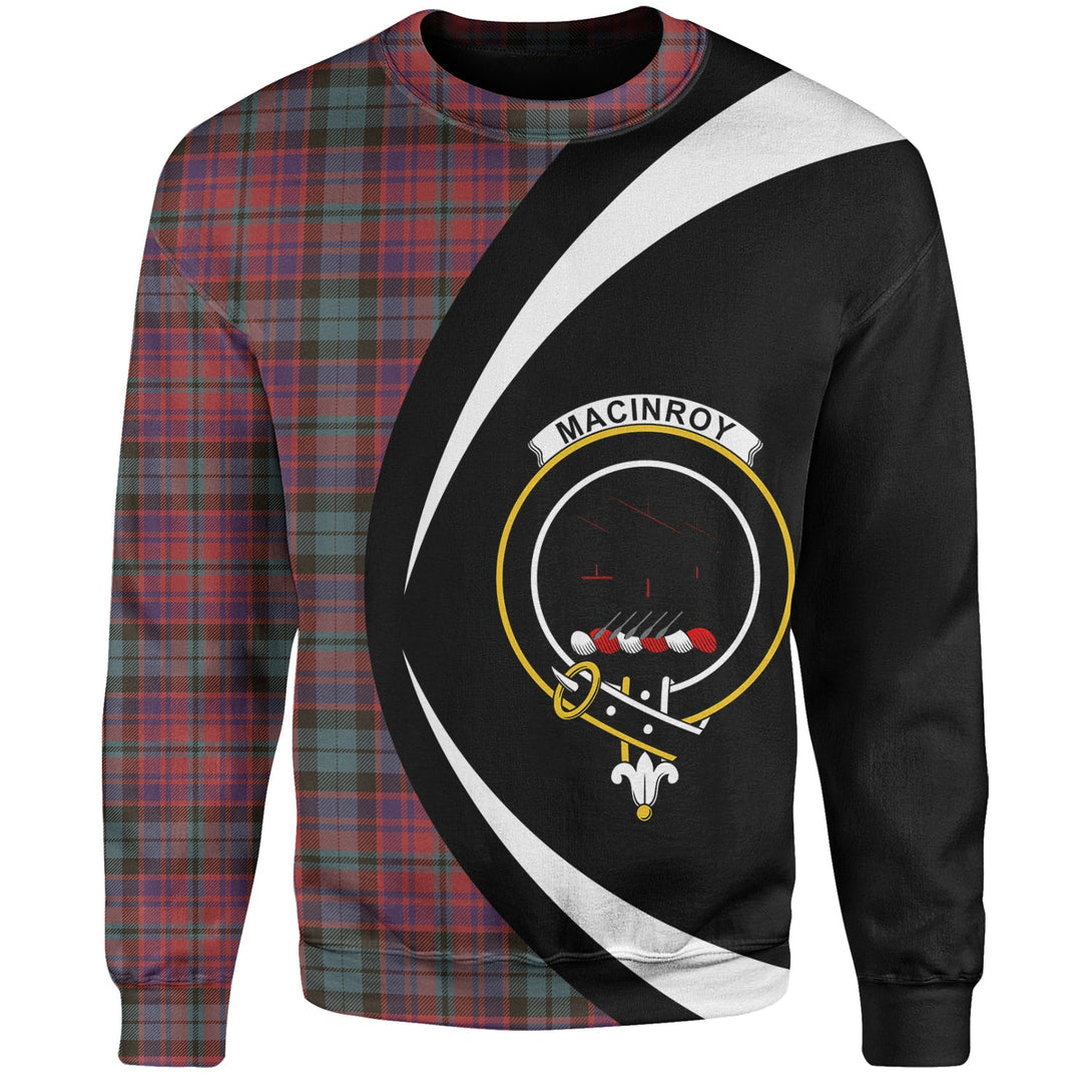 MacInroy Weathered Clan Badge Tartan Sweatshirt Circle Style Personalized