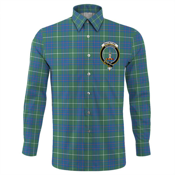 MacIntyre Hunting Ancient Tartan Classic Crest Long Sleeve Button Shirt