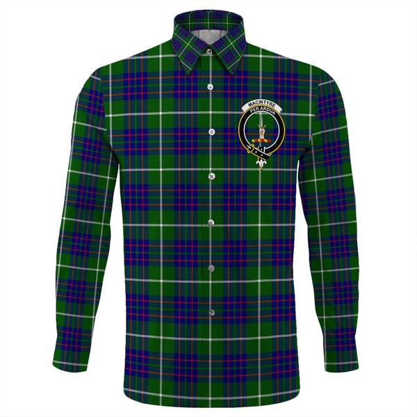 MacIntyre Hunting Modern Tartan Classic Crest Long Sleeve Button Shirt