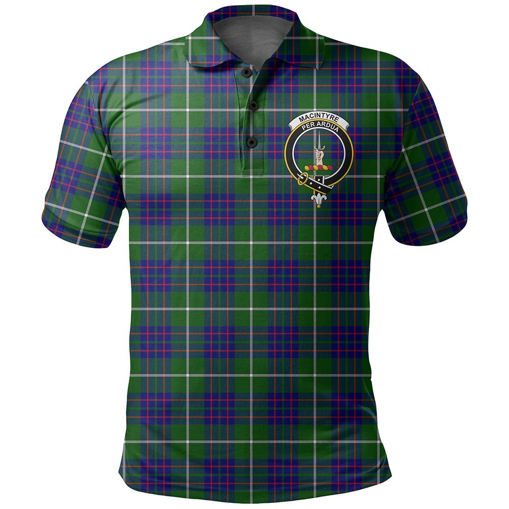 MacIntyre Hunting Modern Tartan Classic Crest Polo Shirt | Celticprime ...