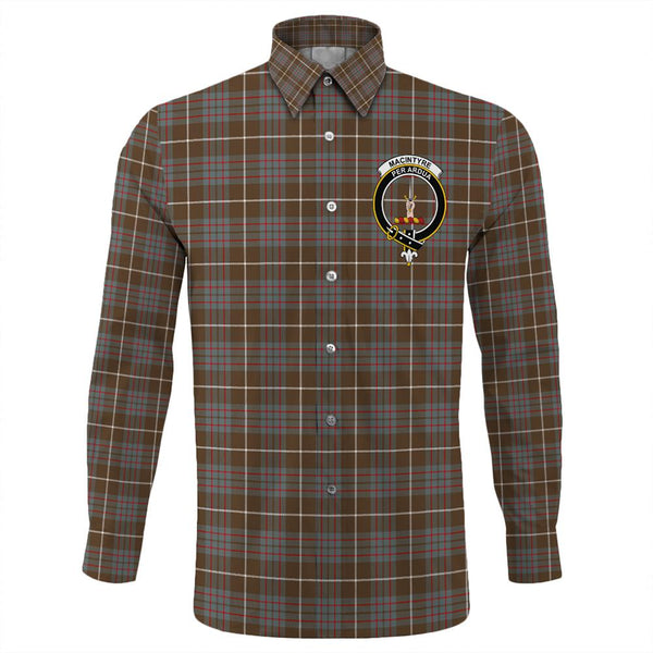 MacIntyre Hunting Weathered Tartan Classic Crest Long Sleeve Button Shirt