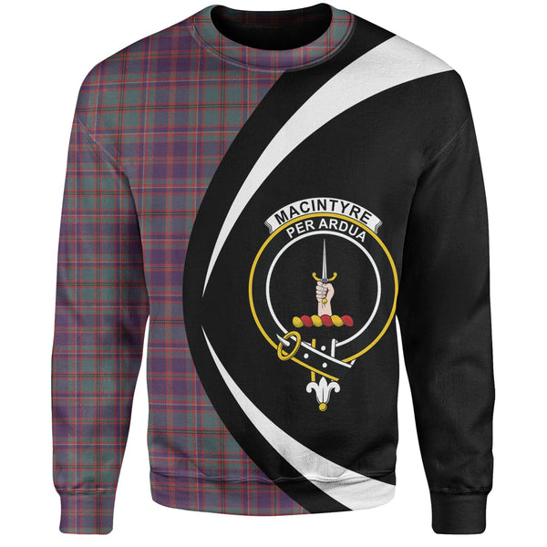 MacIntyre of Glenorchy Weathered Clan Badge Tartan Sweatshirt Circle Style Personalized