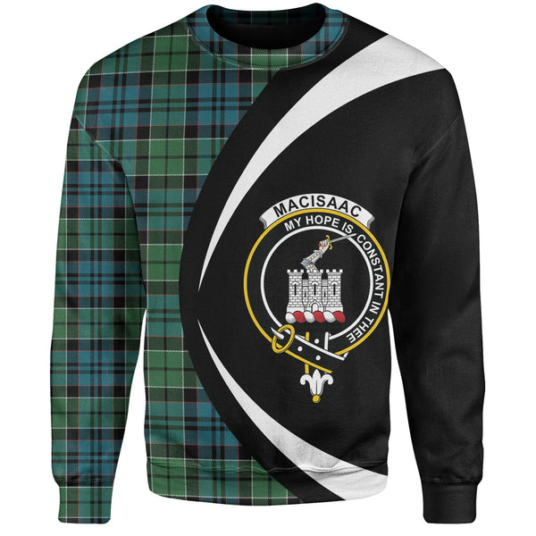 MacIsaac Ancient Clan Badge Tartan Sweatshirt Circle Style Personalized