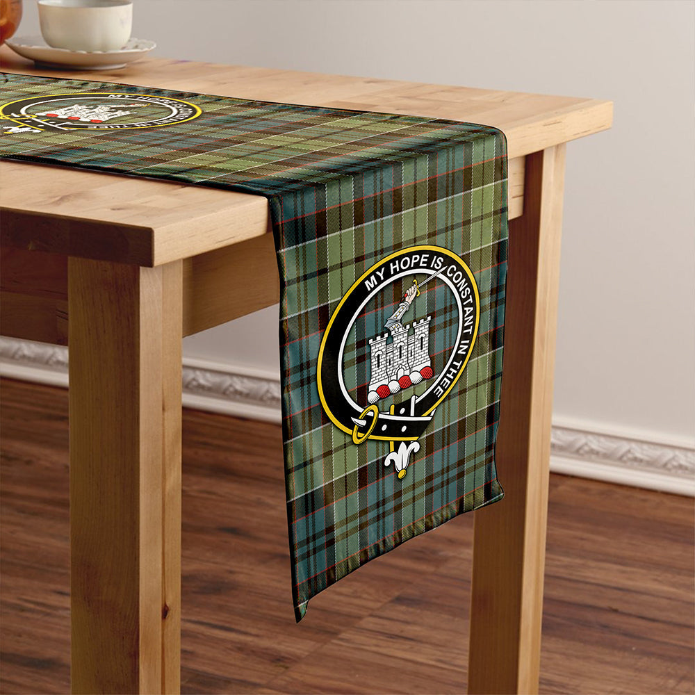 MacIsaac Weathered Clan Badge Tartan Table Runner