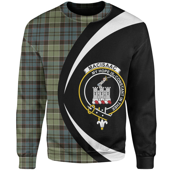 MacIsaac Weathered Clan Badge Tartan Sweatshirt Circle Style Personalized