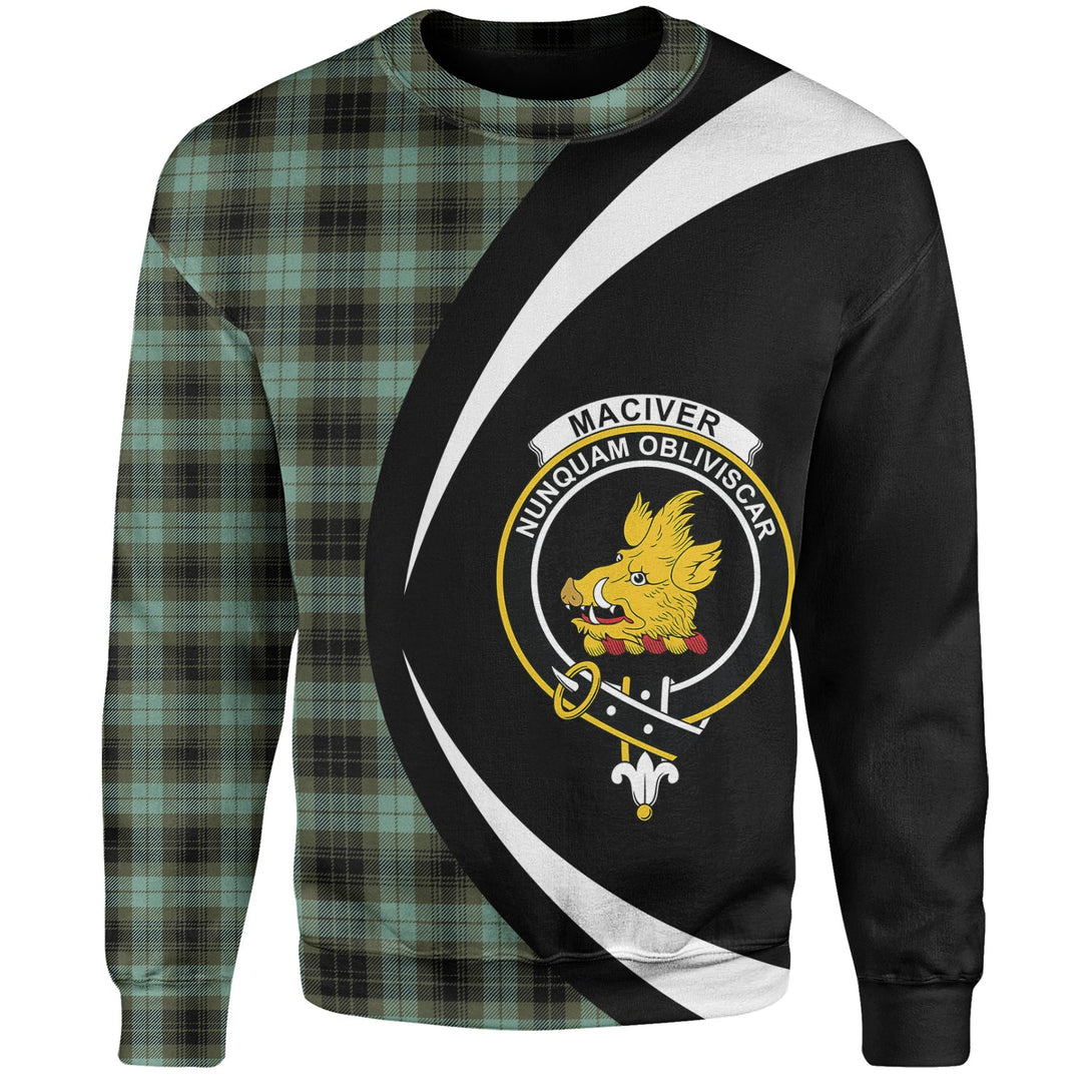 MacIver Ancient Clan Badge Tartan Sweatshirt Circle Style Personalized