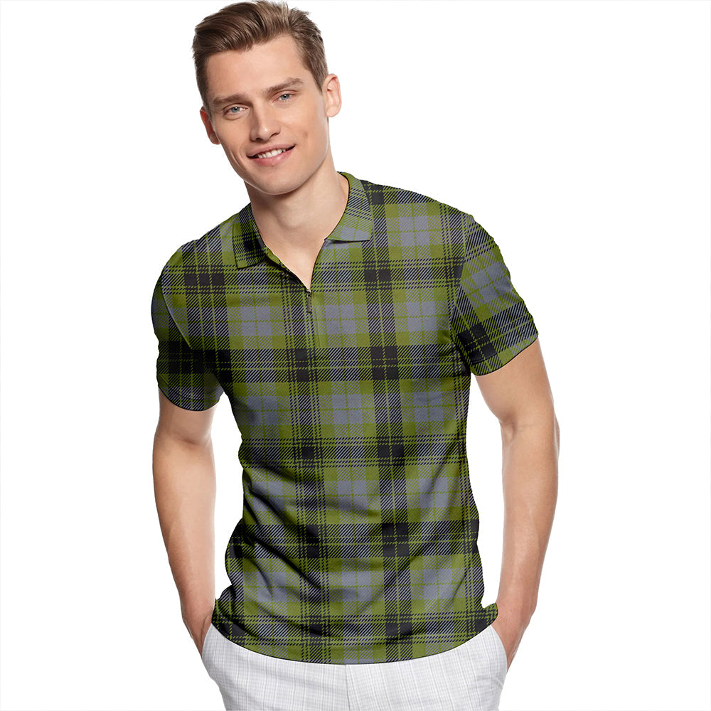 MacIver Modern Tartan Classic Lapel Zip Short Sleeve Polo