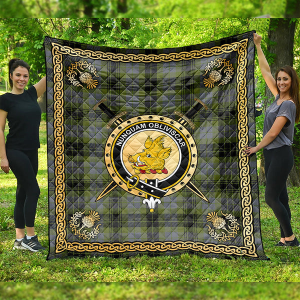 MacIver Modern Clan Badge Tartan Premium Quilt Celtic Shield