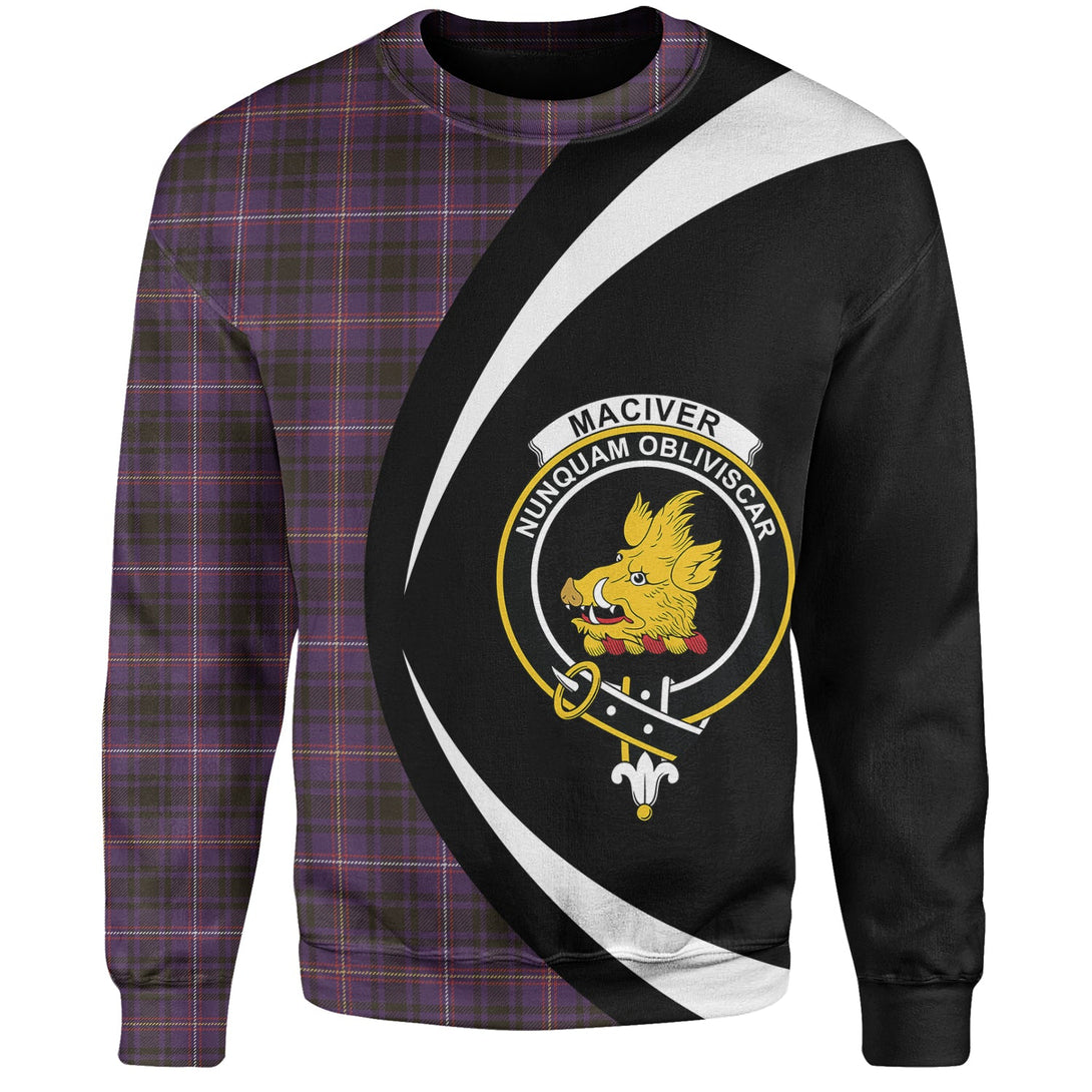 MacIver of Strome Weathered Clan Badge Tartan Sweatshirt Circle Style Personalized