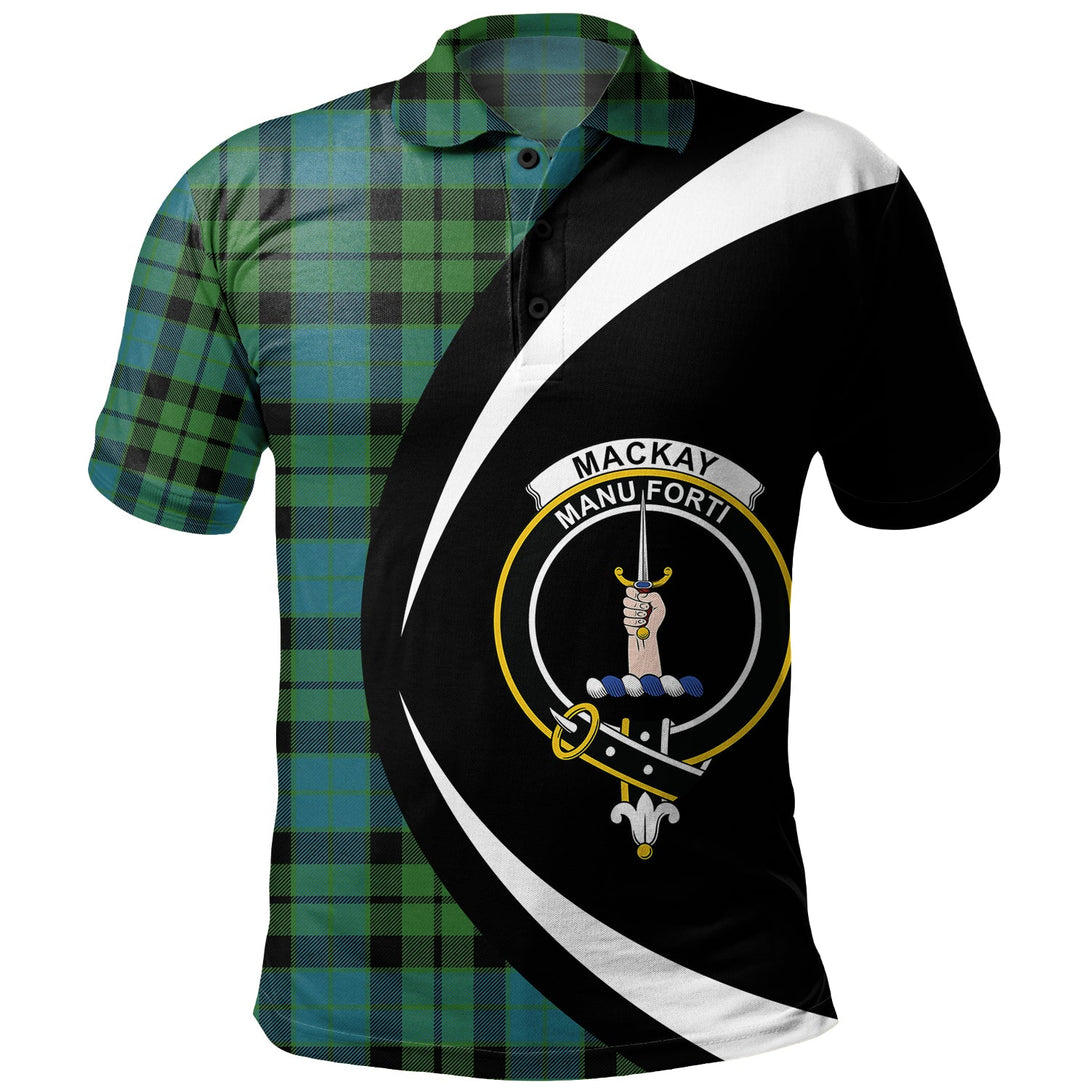 MacKay Ancient Clan Badge Tartan Polo Shirt Circle Style Personalized