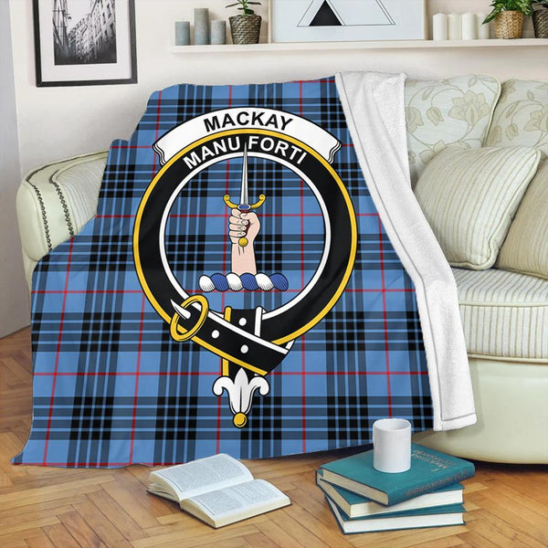 MacKay Blue Tartan Crest Premium Blanket