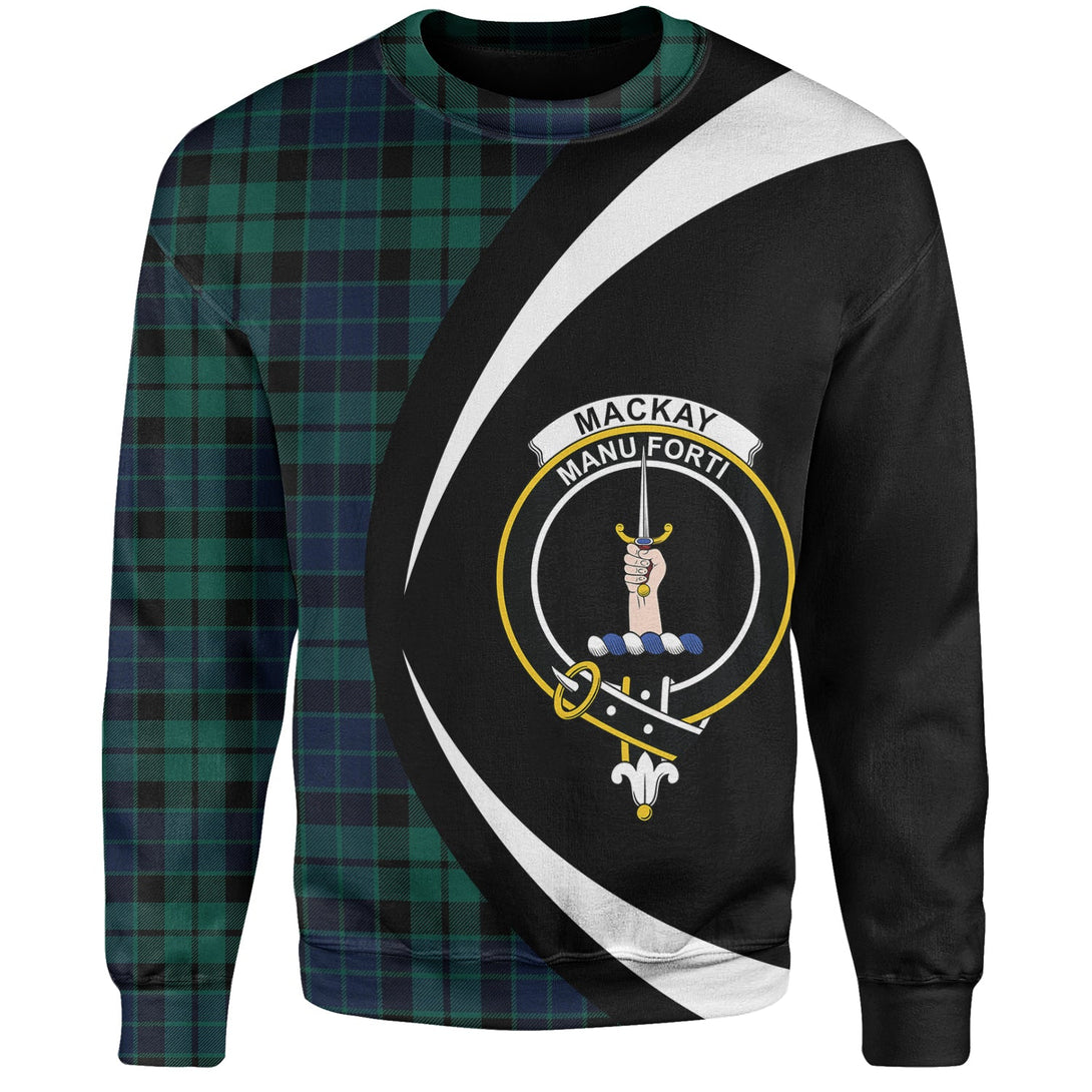 MacKay Modern Clan Badge Tartan Sweatshirt Circle Style Personalized