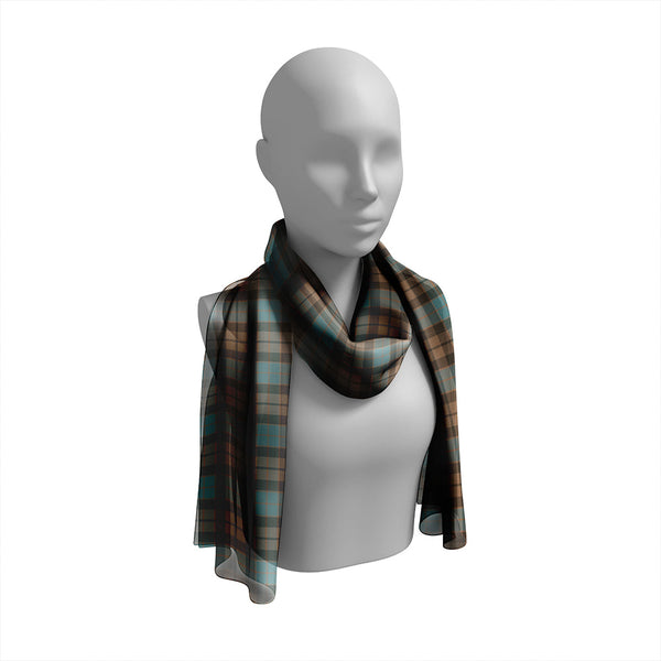 MacKay Weathered Tartan Classic Silk Habotai Long Scarf