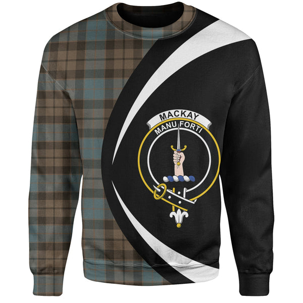 MacKay Weathered Clan Badge Tartan Sweatshirt Circle Style Personalized