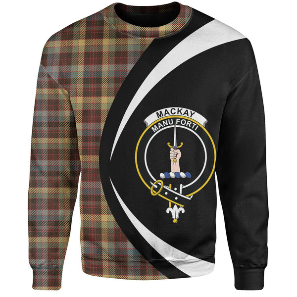 MacKay of Strathnaver Weathered Clan Badge Tartan Sweatshirt Circle Style Personalized