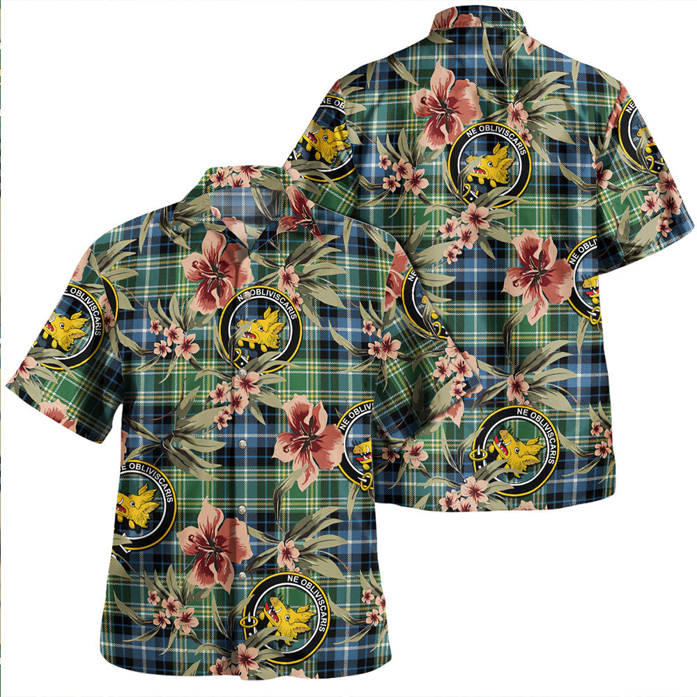 MacKellar Ancient Clan Badge Tartan Aloha Hawaiian Shirt Tropical Old Style