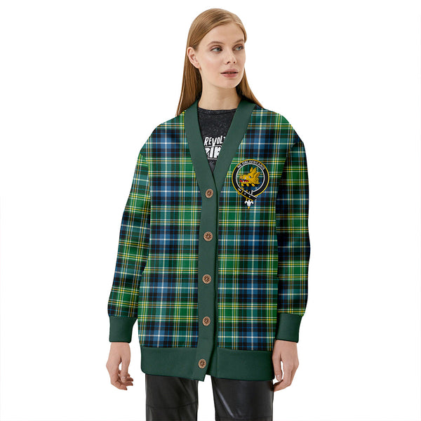 MacKellar Ancient Clan Badge Tartan V-neck Cardigan