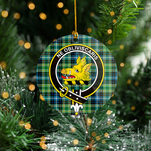 MacKellar Ancient Clan Badge Tartan Plastic Christmas Ornaments