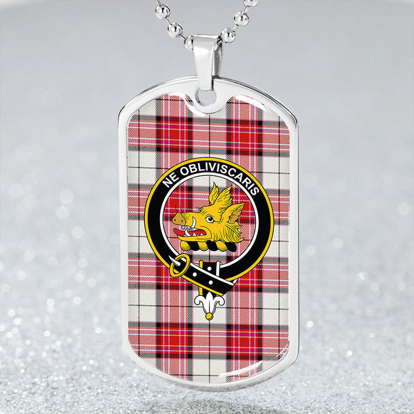 MacKellar Dress Red Clan Badge Classic Tartan Dog Tag Necklace