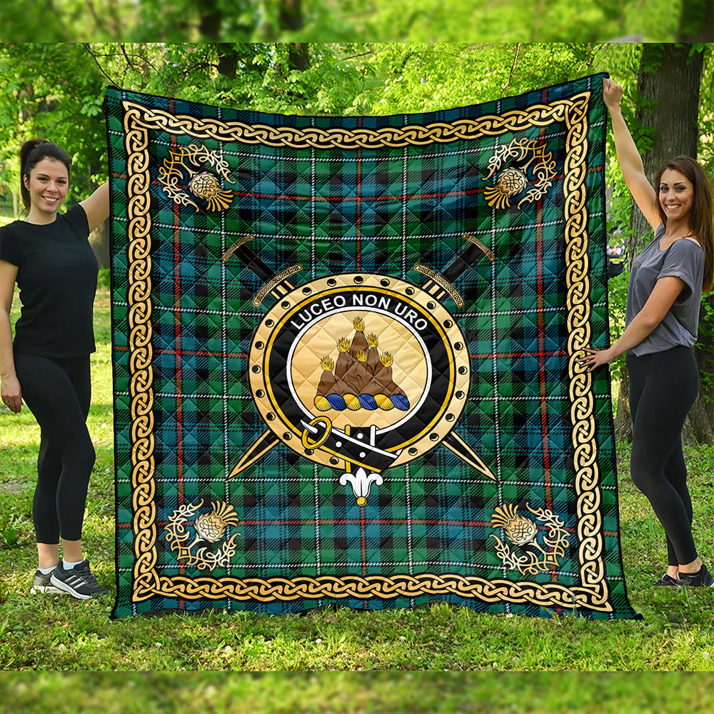 MacKenzie Ancient Clan Badge Tartan Premium Quilt Celtic Shield