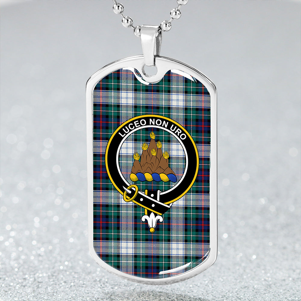 MacKenzie Dress Modern Clan Badge Classic Tartan Dog Tag Necklace