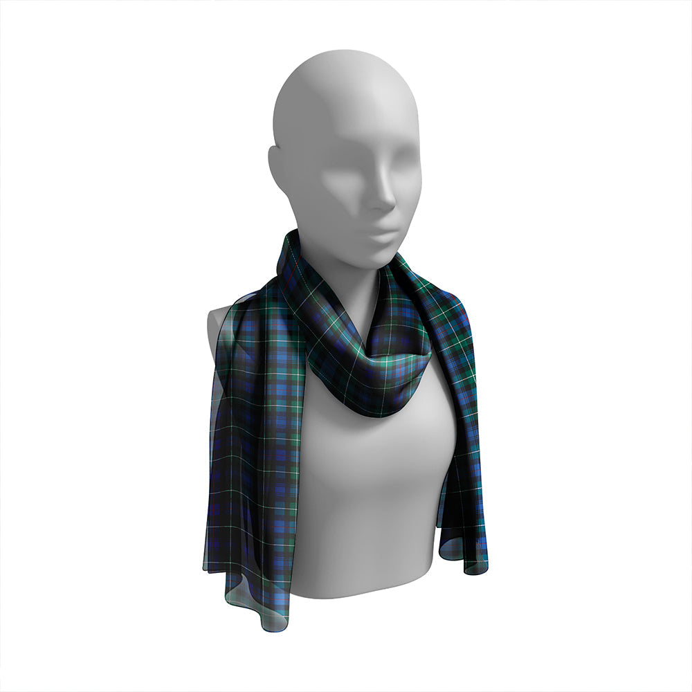 MacKenzie Hunting; Green Modern Tartan Classic Silk Habotai Long Scarf