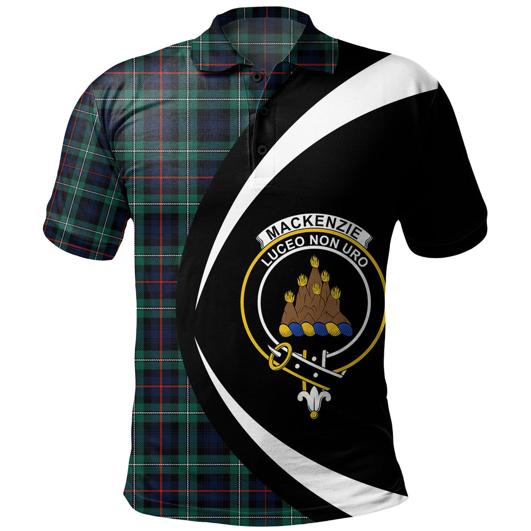 MacKenzie Modern Clan Badge Tartan Polo Shirt Circle Style Personalized