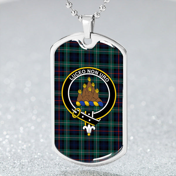 MacKenzie Modern Clan Badge Classic Tartan Dog Tag Necklace