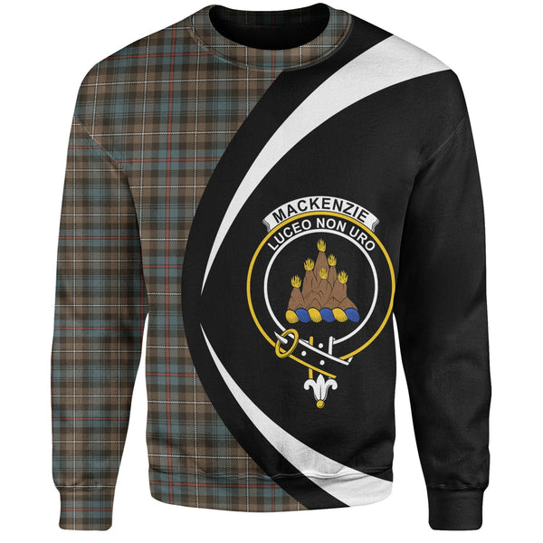 MacKenzie Weathered Clan Badge Tartan Sweatshirt Circle Style Personalized