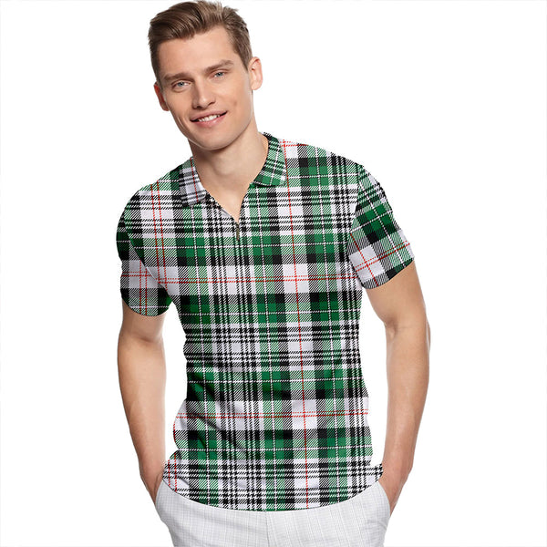 MacKenzie #2 Ancient Tartan Classic Lapel Zip Short Sleeve Polo