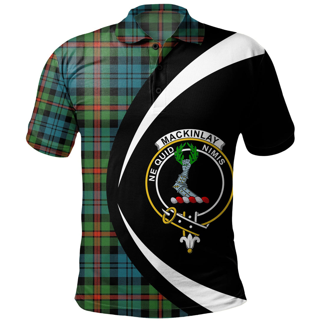 MacKinlay Ancient Clan Badge Tartan Polo Shirt Circle Style Personalized