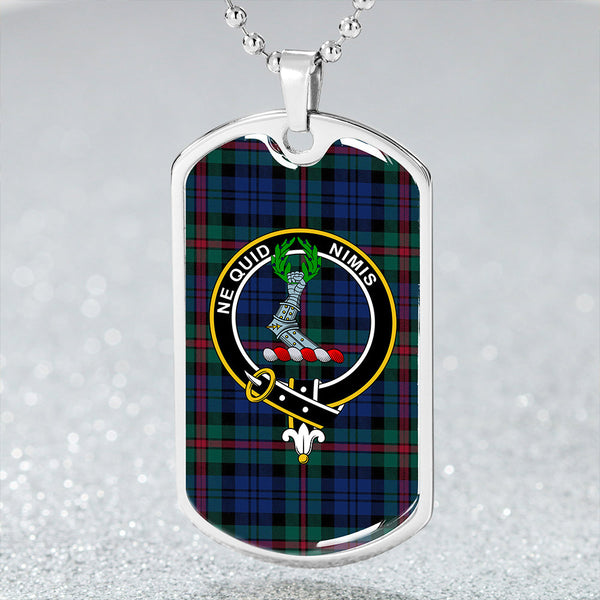 MacKinlay Modern Clan Badge Classic Tartan Dog Tag Necklace