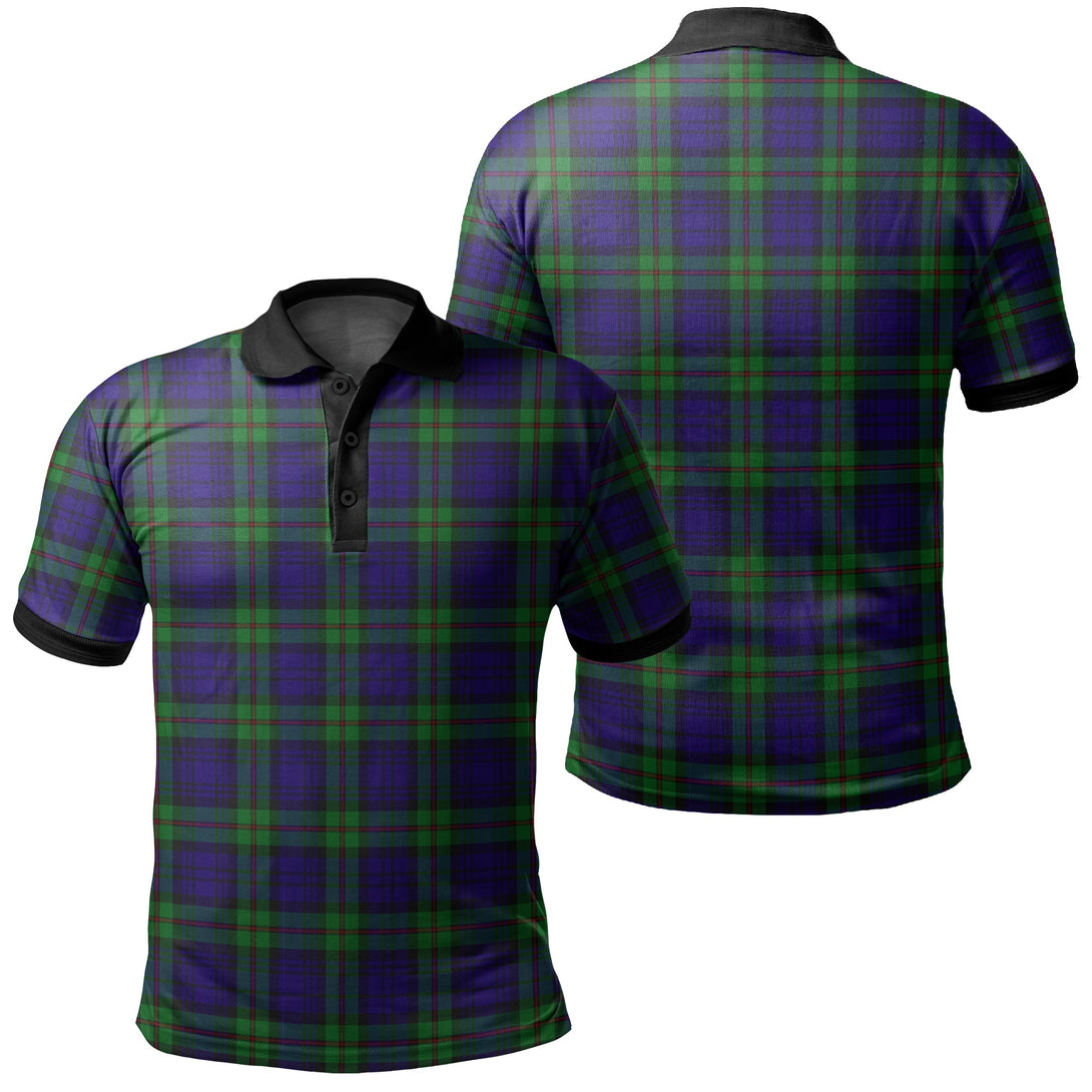 MacKinlay Modern Tartan Classic Polo Shirt Black Neck 2 Style