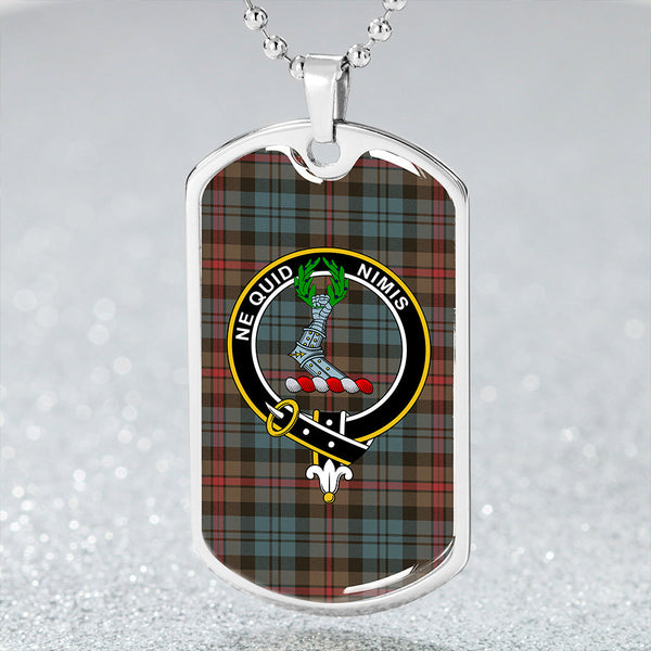 MacKinlay Weathered Clan Badge Classic Tartan Dog Tag Necklace