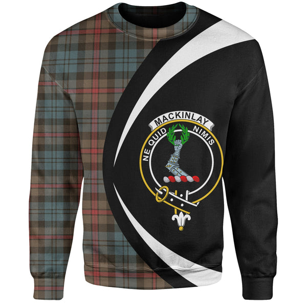 MacKinlay Weathered Clan Badge Tartan Sweatshirt Circle Style Personalized