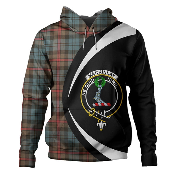 MacKinlay Weathered Clan Badge Tartan Hoodie Circle Style