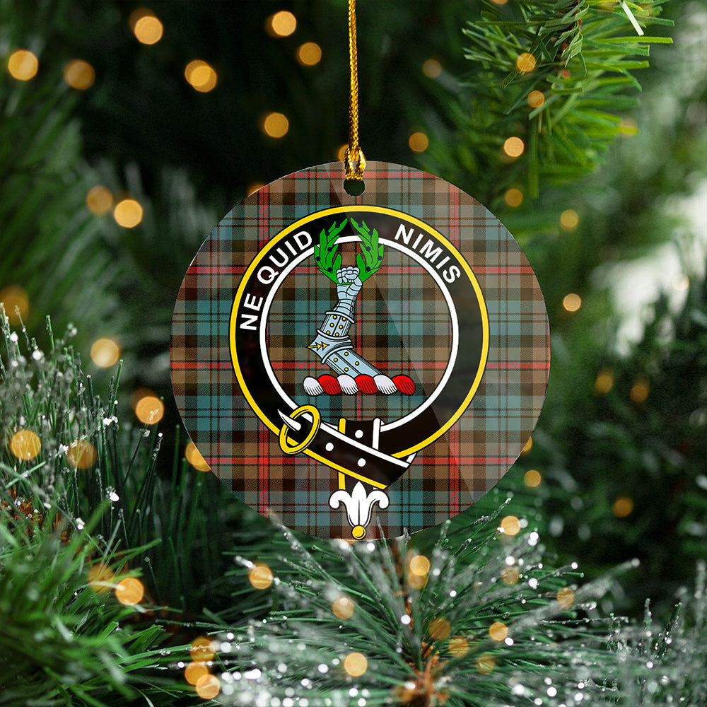 MacKinlay Weathered Clan Badge Tartan Plastic Christmas Ornaments