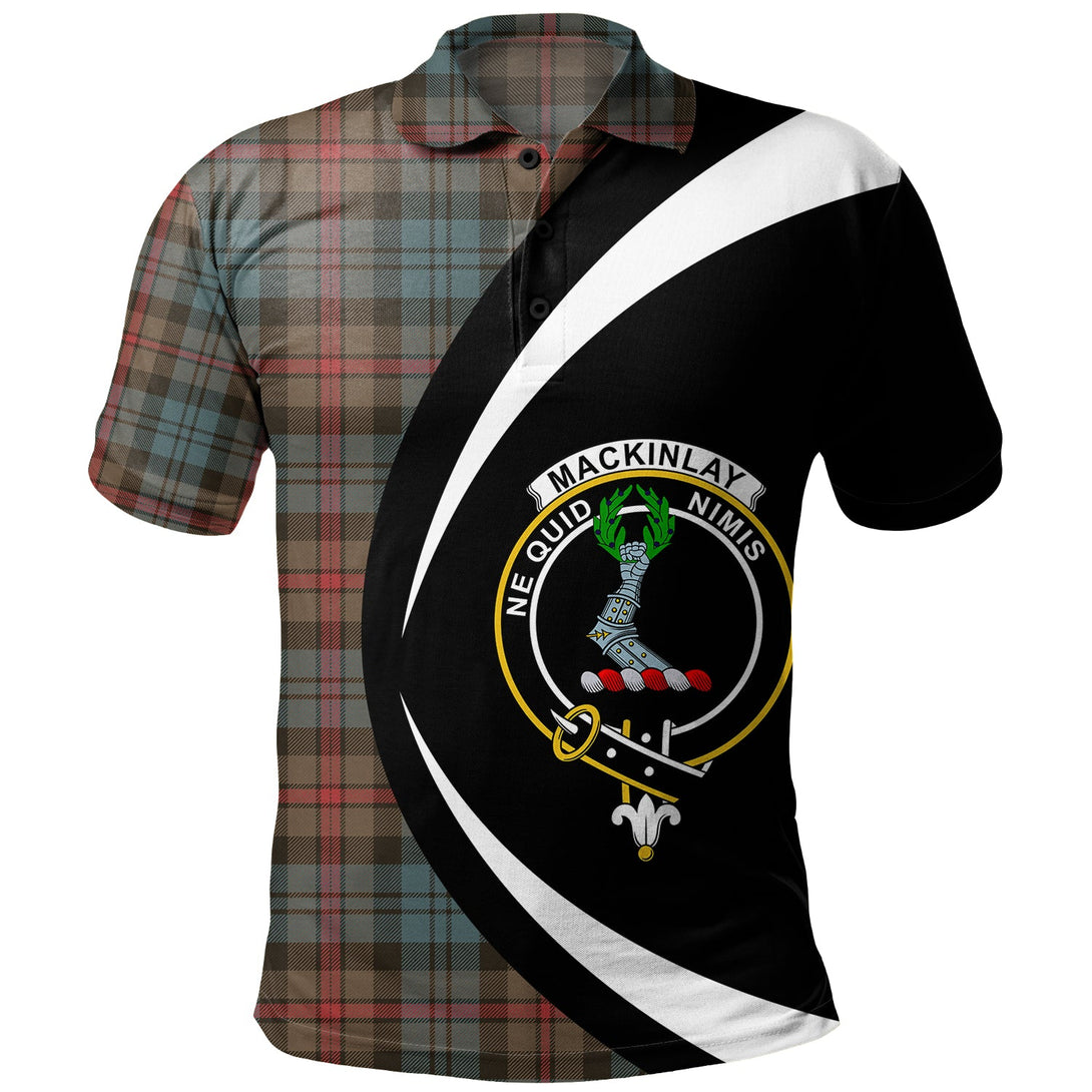 MacKinlay Weathered Clan Badge Tartan Polo Shirt Circle Style Personalized