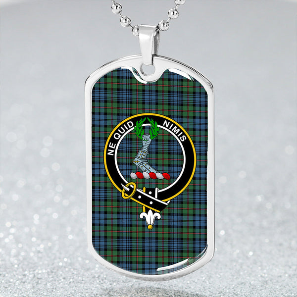 MacKinlay #2 Ancient Clan Badge Classic Tartan Dog Tag Necklace