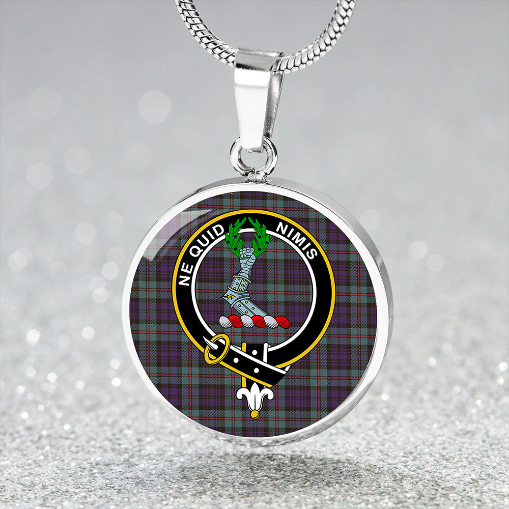 MacKinlay #2 Weathered Clan Badge Tartan Classic Circle Necklace