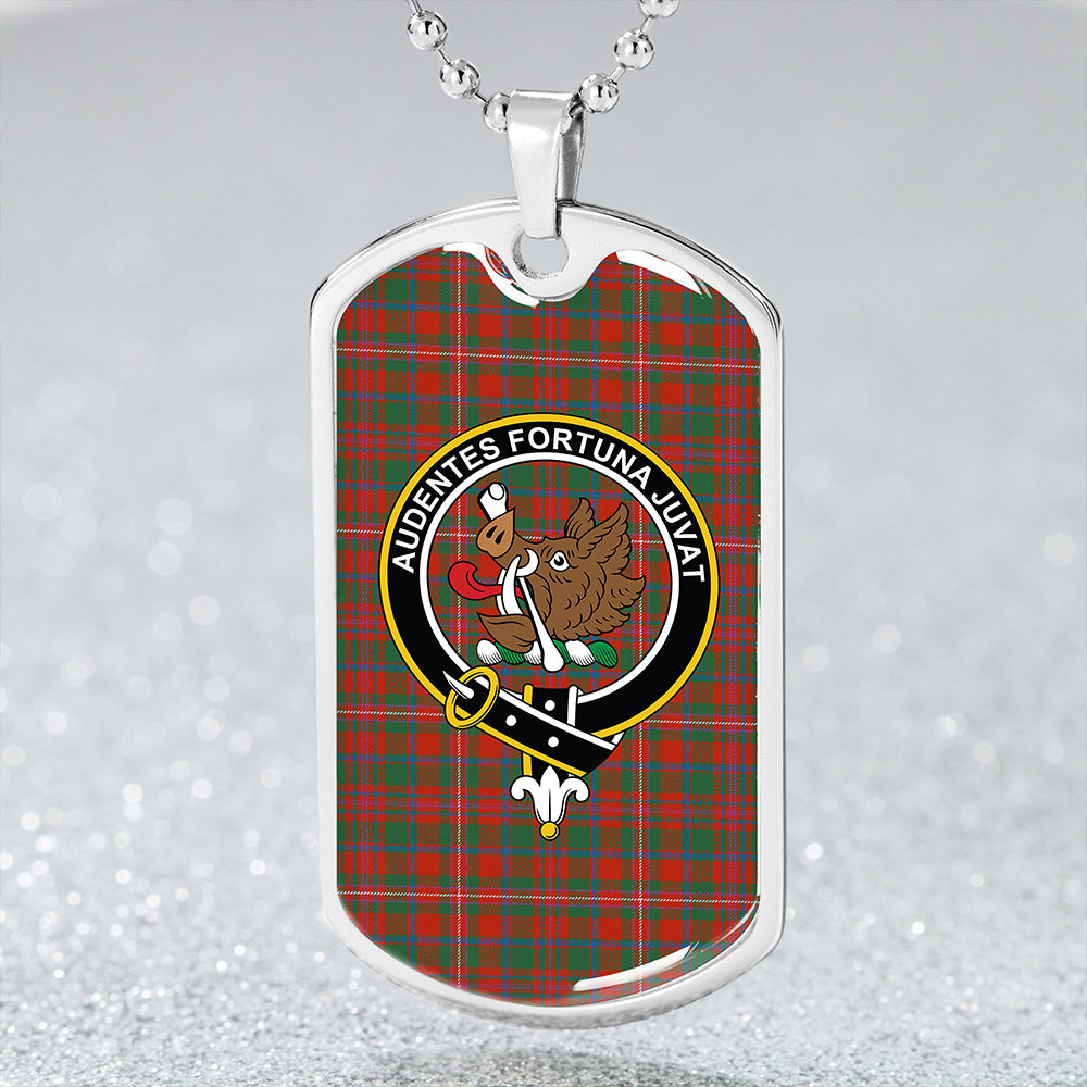 MacKinnon Ancient Clan Badge Classic Tartan Dog Tag Necklace