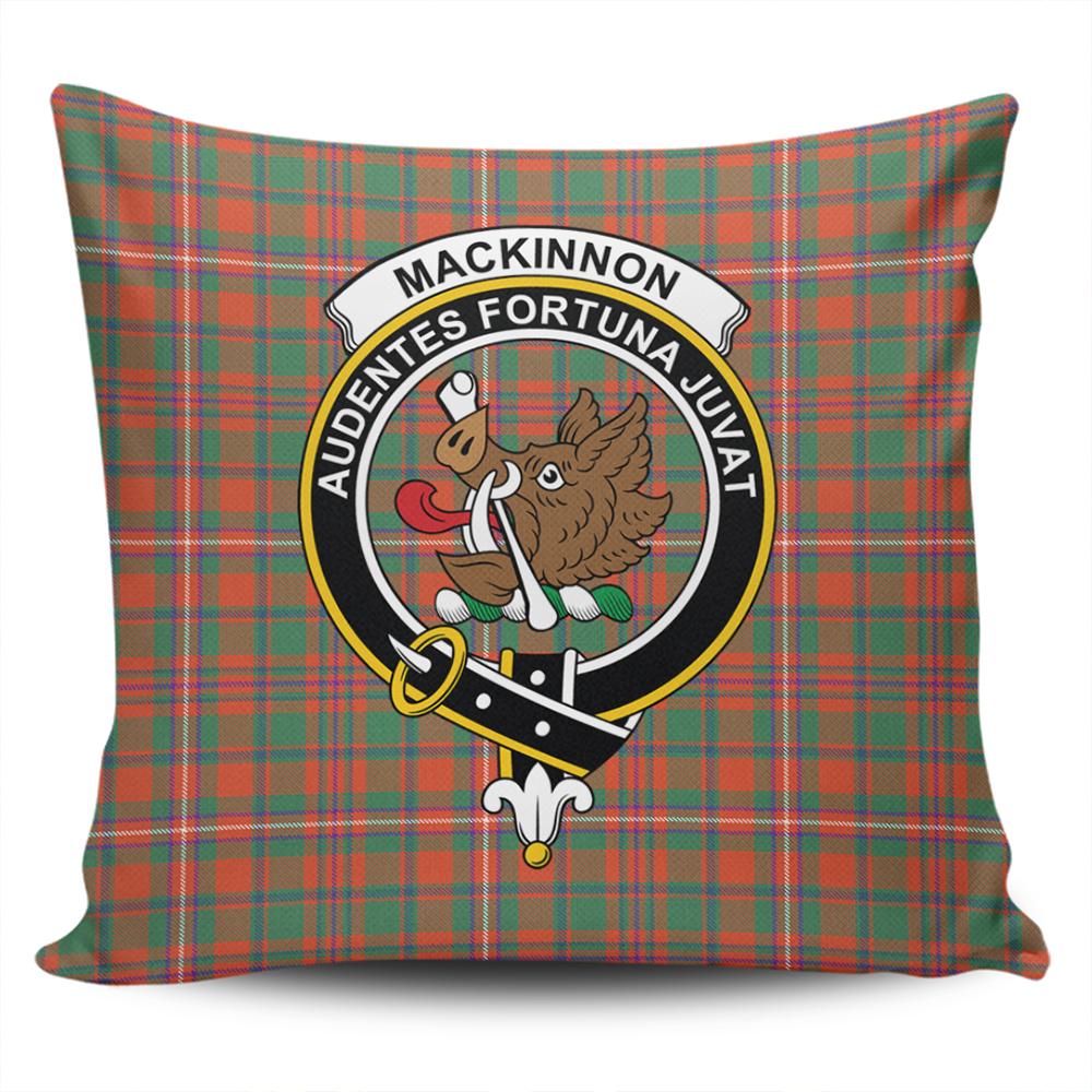 MacKinnon Ancient Tartan Classic Crest Pillow Cover