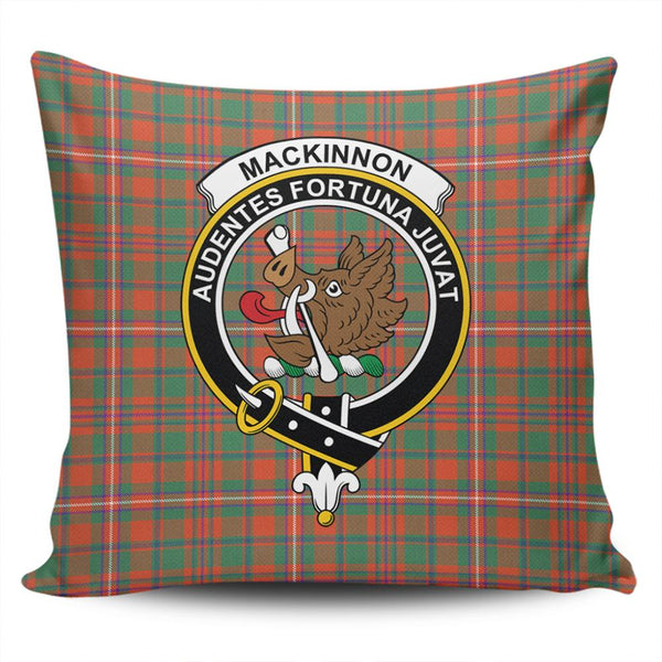 MacKinnon Ancient Tartan Classic Crest Pillow Cover