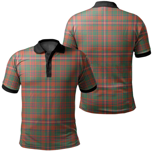 MacKinnon Ancient Tartan Classic Polo Shirt Black Neck 2 Style